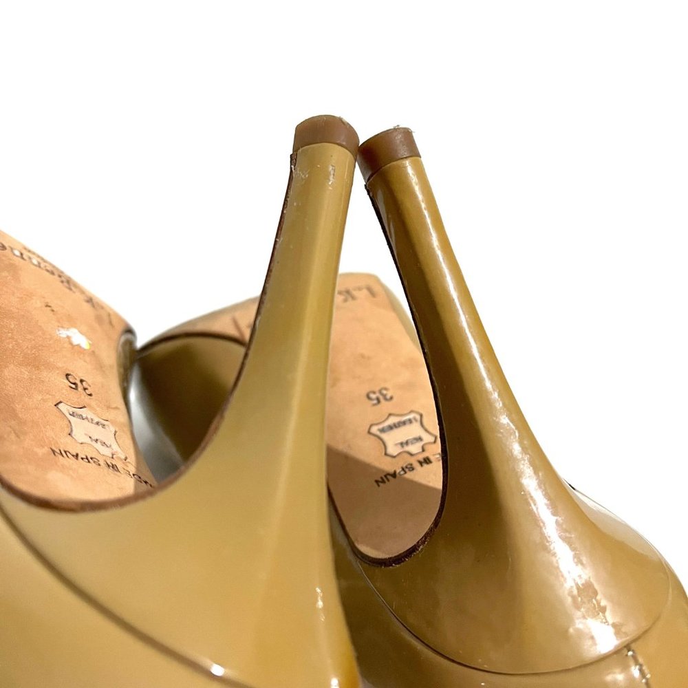 L.K. Bennett Shilo Taupe Patent Heels - Picture 10 of 13